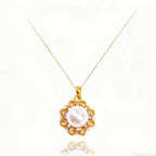 24K Gold Sun Pendant Necklace | Dainty Layering Choker for Women