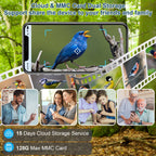 Smart Bird Feeder Camera with Solar Panel - 1080P HD AI Bird Identification & Motion Detection