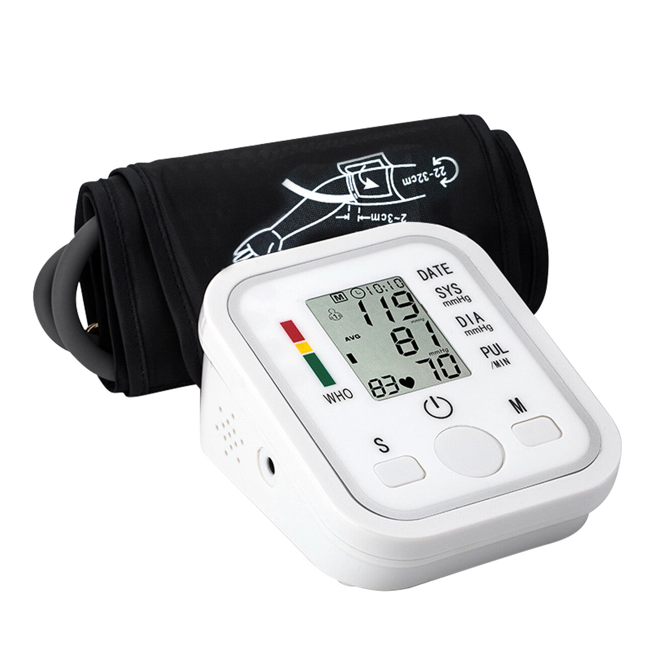Automatic Blood Pressure Monitor - Upper Arm Cuff with Voice Guidance & Large Backlit Display