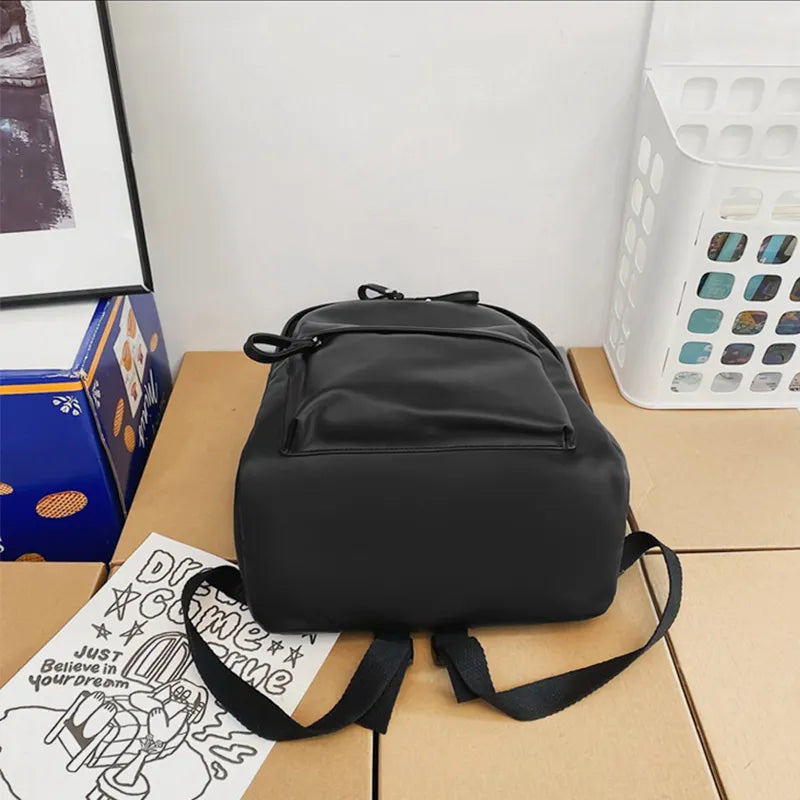 PU Leather Zip Backpack – Large Structured Bag for Women