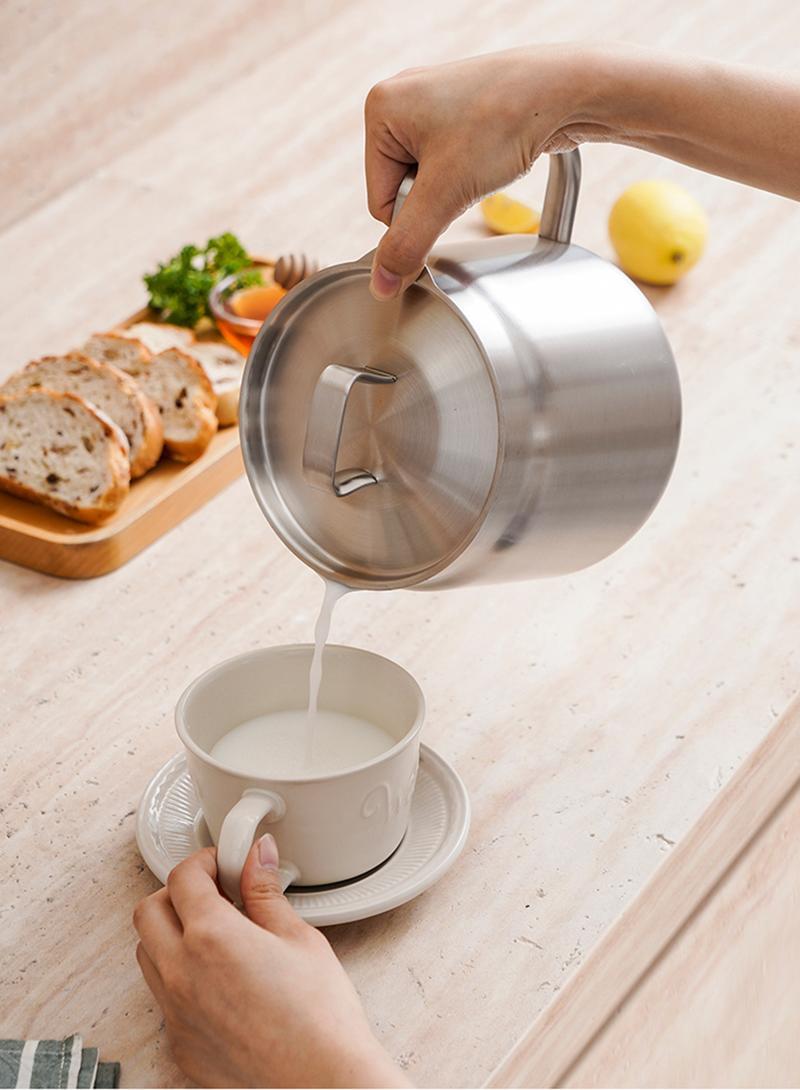 Stainless Steel Oil Strainer Pot with Lid | 67oz Large Capacity Grease Container | 304 Food-Grade Steel