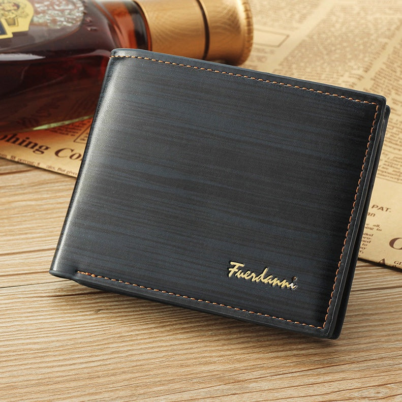 Men's Genuine Leather Bifold Wallet with RFID Protection - Slim Card Holder