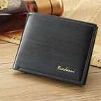 Men's Genuine Leather Bifold Wallet with RFID Protection - Slim Card Holder