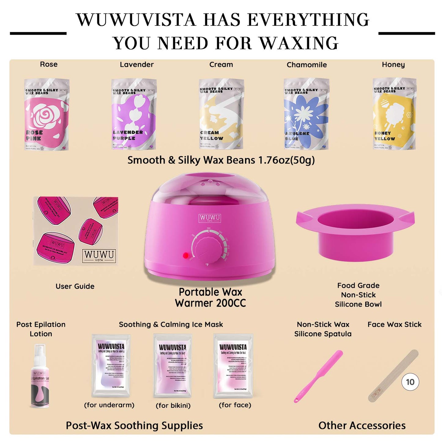 At-Home Waxing Kit – 23-Piece Professional Hair Removal Set with Wax Warmer