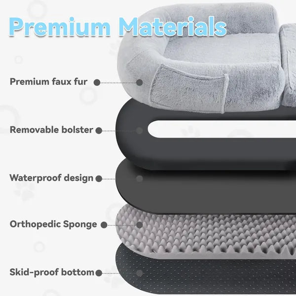 Human Dog Bed – Oversized 71"x43" Orthopedic Memory Foam Lounger for Large Dogs & Owners