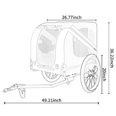 Large Dog Bike Trailer – 120 LB Capacity | All-Terrain Steel Frame Pet Carrier