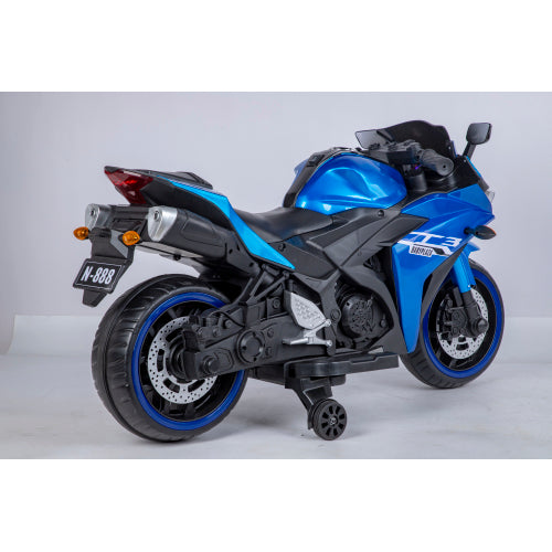 12V Kids Electric Motorcycle Ride-On Toy with Training Wheels – Ages 3–6
