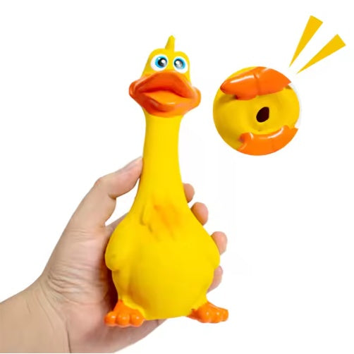 Squeaky Duck Dog Toy – Durable Latex Chew & Interactive Play Toy for Dogs