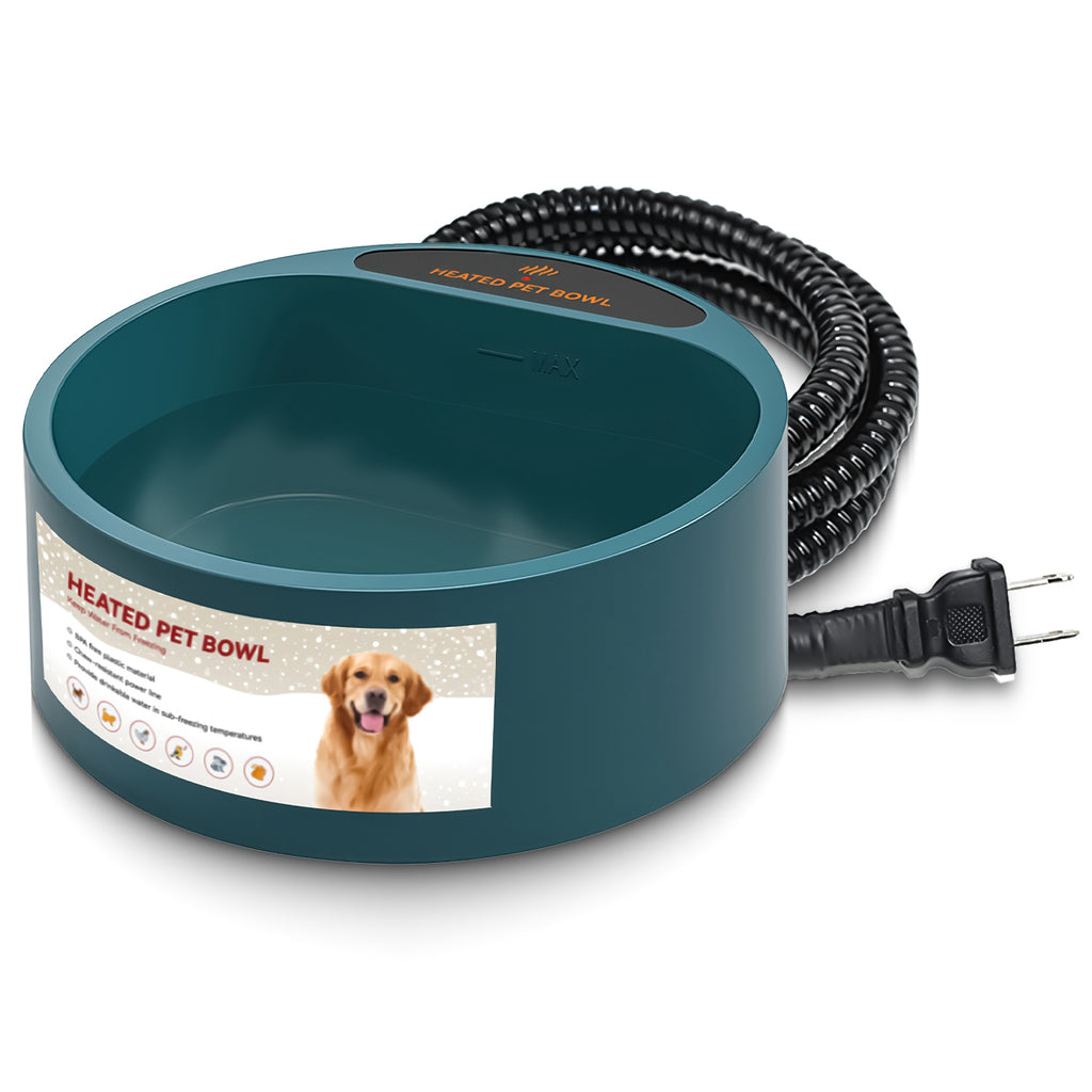 Heated Pet Water Bowl - 74oz Thermostat Controlled, Anti-Freeze for Dogs & Cats
