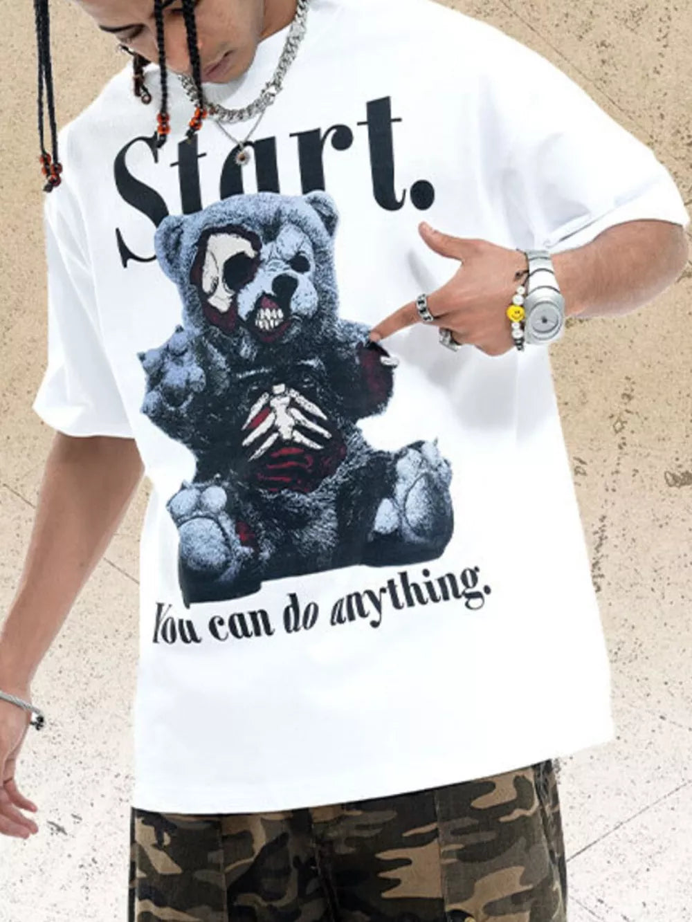 Men's Graphic Oversized T-Shirt – Cotton Blend Streetwear Tee