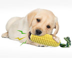 Squeaky Corn Dog Chew Toy — Durable Rope & Rubber Teether for All Breeds