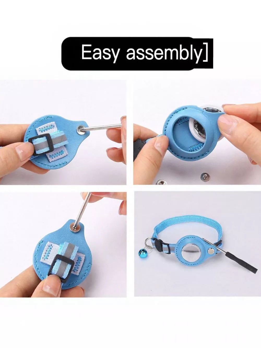 AirTag Reflective Pet Collar with Bell – Anti-Lost Locator for All Devices