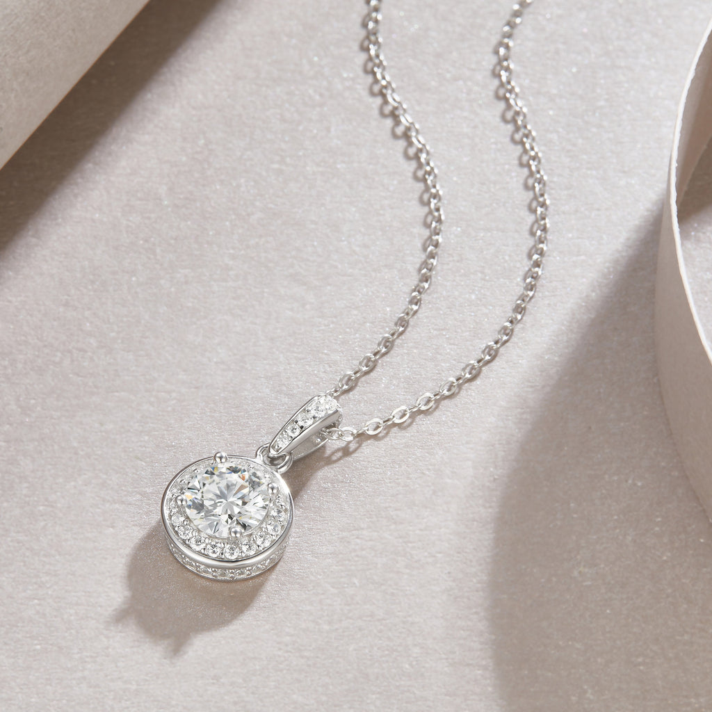 1 Carat Moissanite Pendant Necklace | Sterling Silver | Women's Fine Jewelry