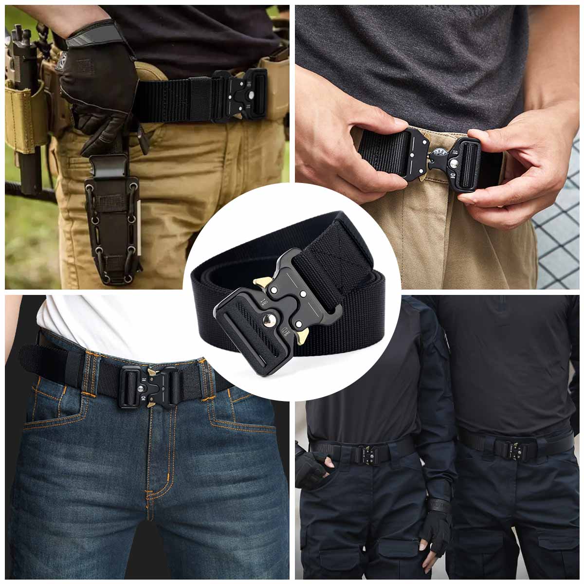 Men's Tactical Belt | Quick-Release Buckle | Adjustable Military Nylon Waist Belt