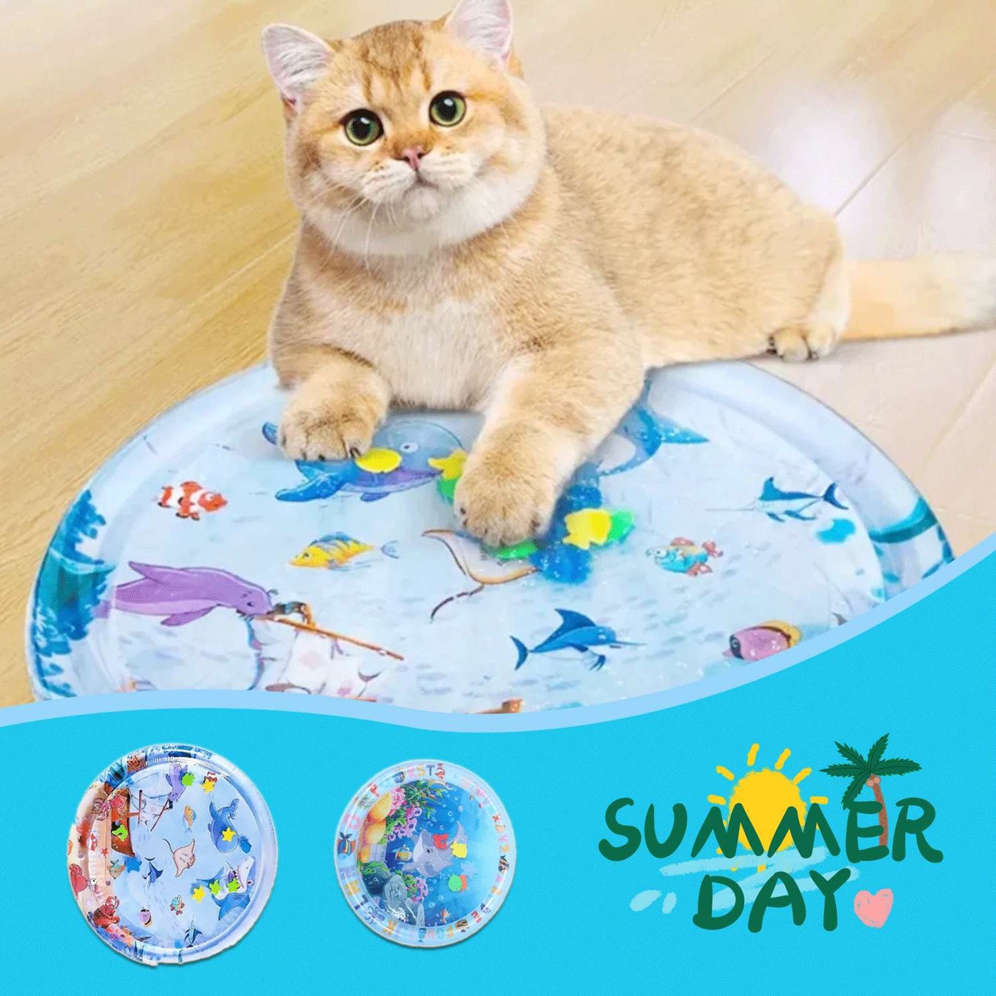 Inflatable Cooling Pet Water Bed & Ice Pad Mat for Dogs & Cats
