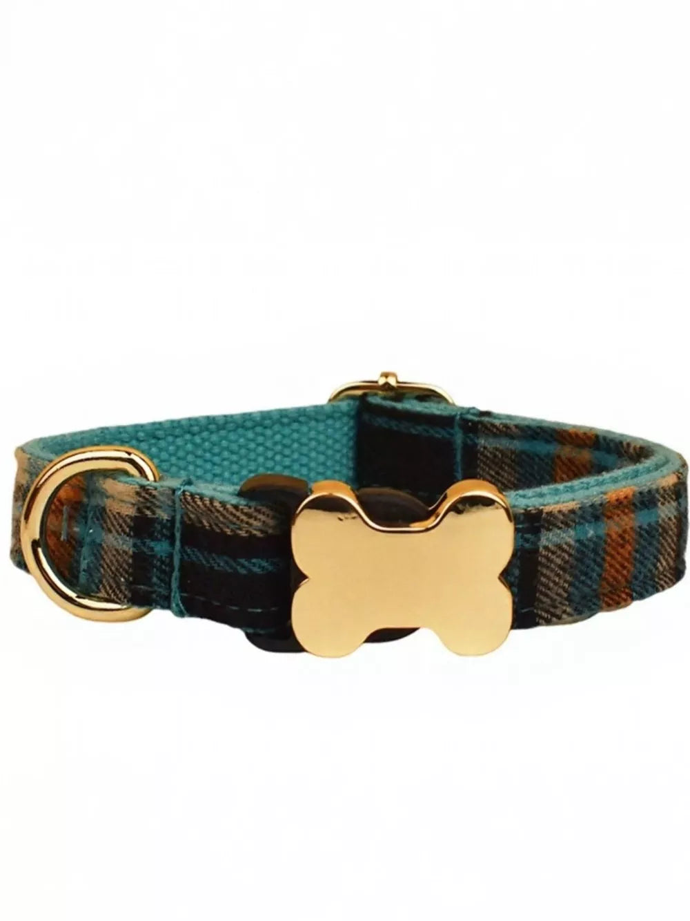 Plaid Bone Buckle Dog Collar – Adjustable & Stylish Pet Collar XS–XL