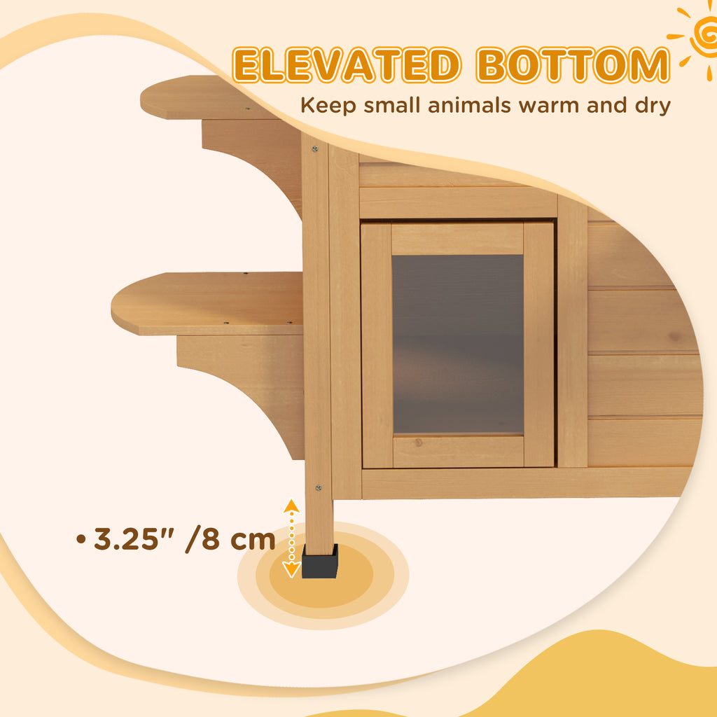 Outdoor Cat House - 2-Story Weatherproof Wooden Shelter with Escape Door & Asphalt Roof