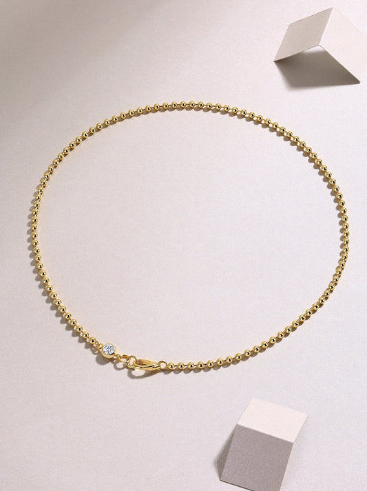 Moissanite Pendant Necklace – 0.5 Carat | S925 Sterling Silver & Gold Plated | Women's Fine Jewelry