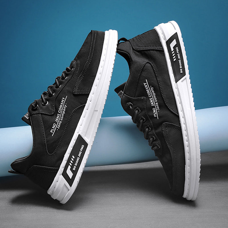 Men's Canvas Platform Sneakers – Breathable Lace-Up Casual Shoes