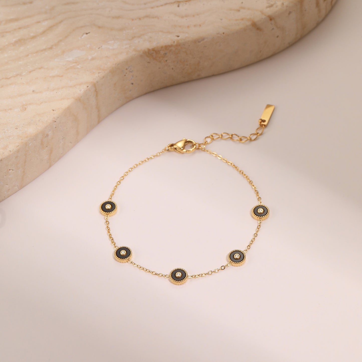 18K Gold-Plated Geometric Stainless Steel Bracelet for Women