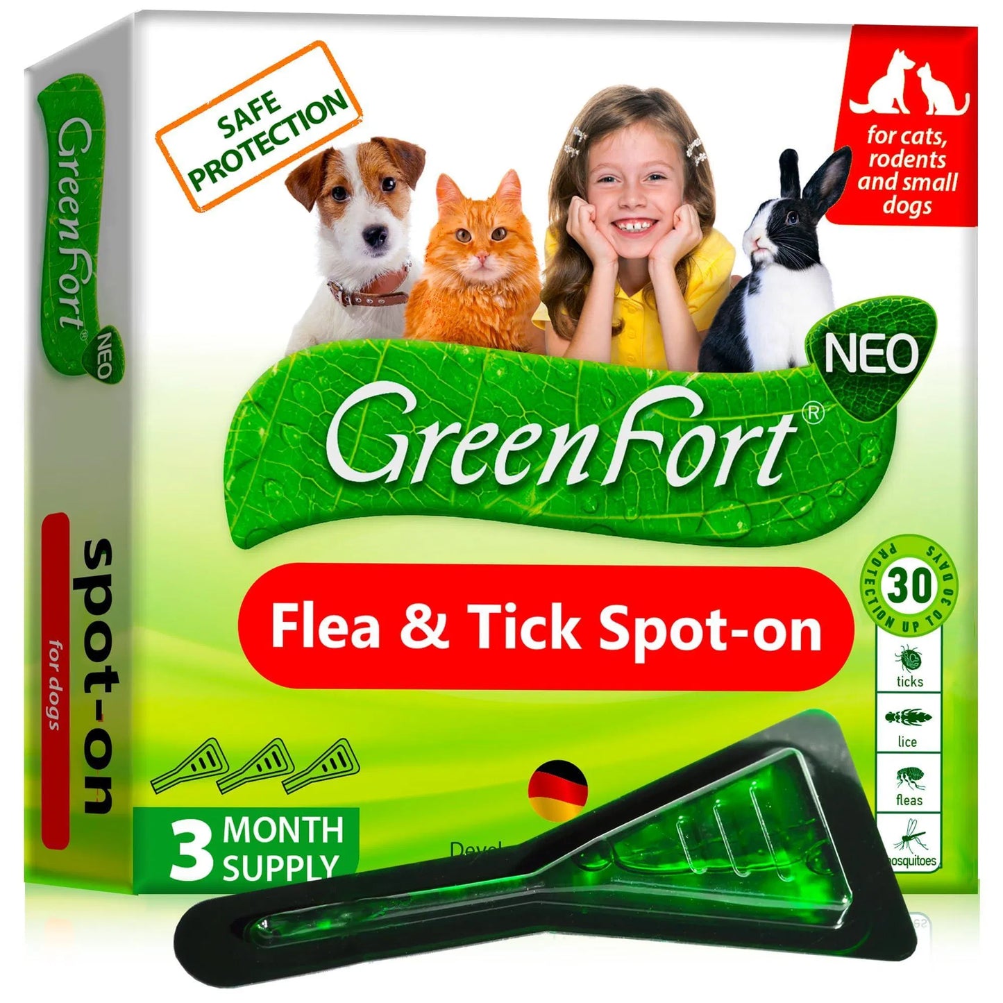 Natural Flea & Tick Prevention for Dogs & Cats - 3 Month Protection
