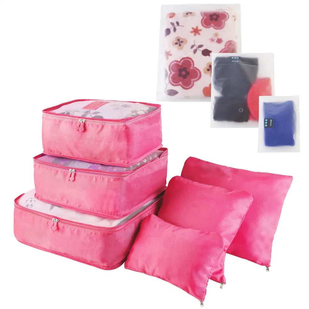 9-Piece Travel Packing Cube Set - Water-Resistant Luggage Organizer with Storage Bags