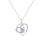 Heart To Heart Moissanite Necklace | 1 Carat Diamond Pendant | S925 Sterling Silver
