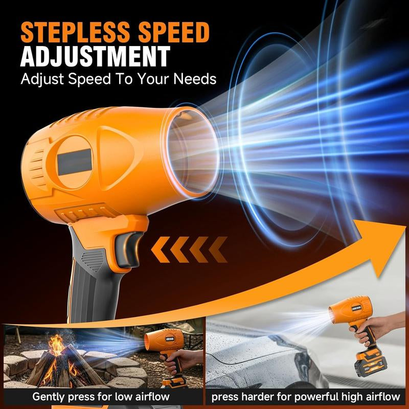 Stxxno 1400G Thrust Turbo Jet Blower – Cordless Leaf Blower with Violent Turbo Fan, Brushless Pure Copper Motor, Car-Drying Jet, Handheld Snow Blower, Turbo Air Duster for Home Improvement & Garden Care – Perfect Christmas & New Year Gift Jet Fan Blower