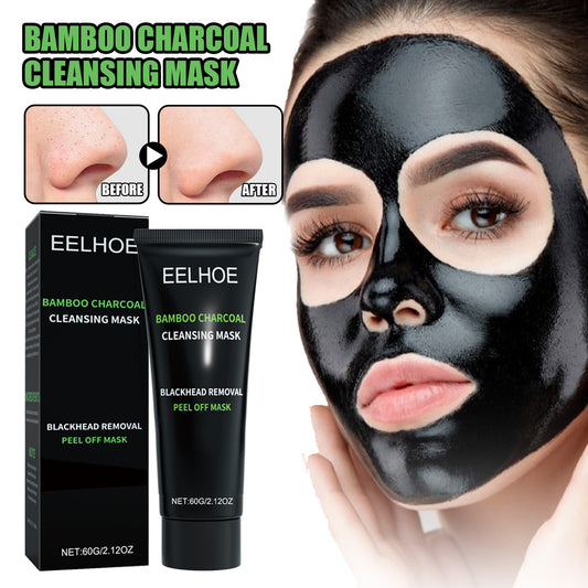 Bamboo Charcoal Peel Off Face Mask - Deep Pore Cleansing Blackhead Remover for Clear Skin