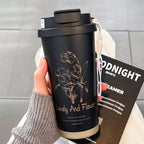 Flower Aesthetic Tumbler with Straw | 500ml Stainless Steel Insulated Cup | Gift for Her