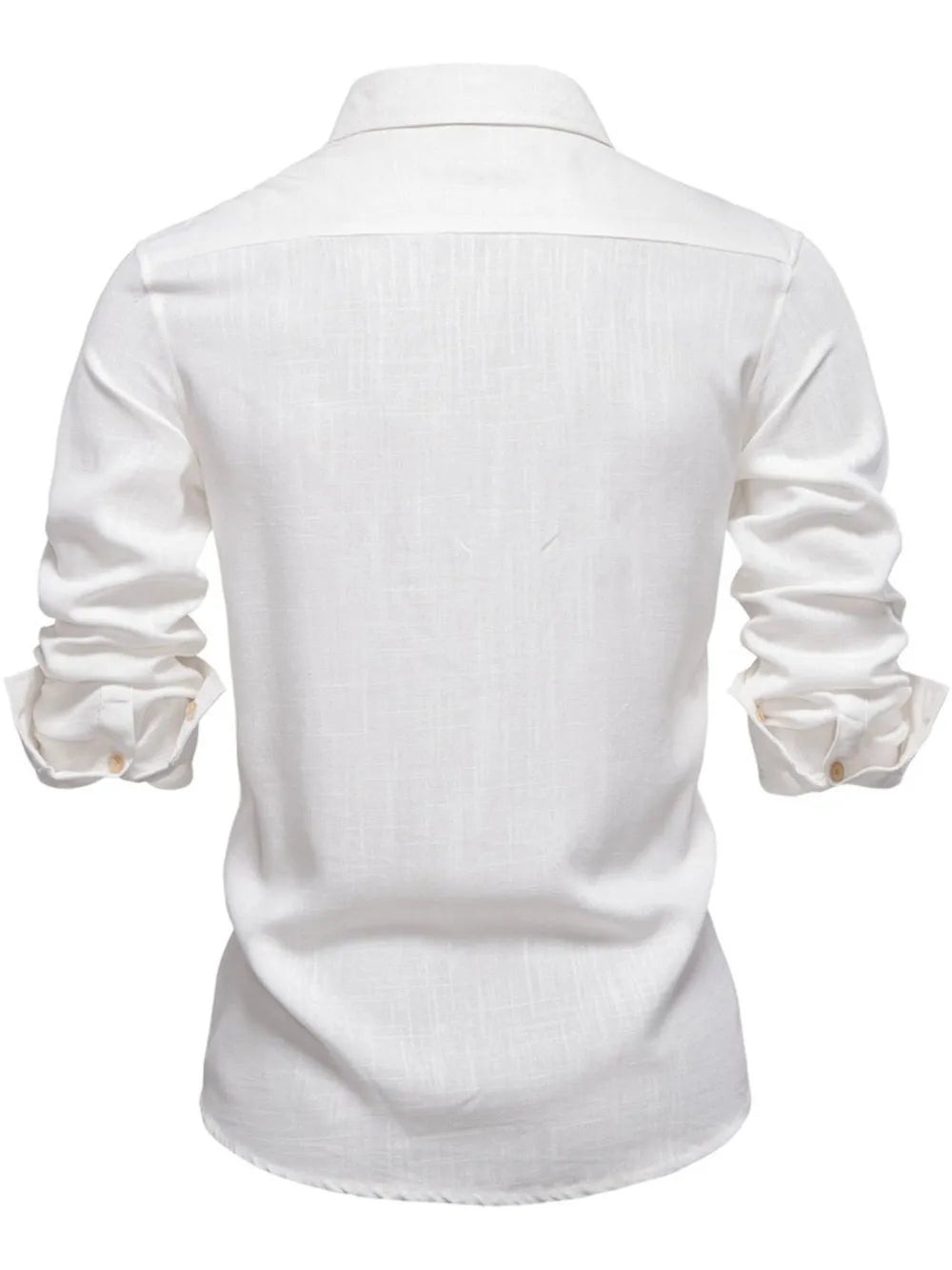 Men's Collared Button-Down Shirt – Viscose Linen Blend Clean Minimal Top