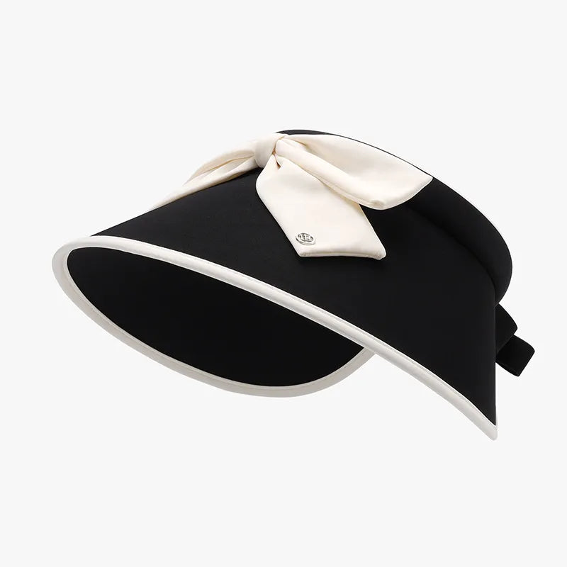 Women's Bow Sun Hat – Ice Silk Wide Brim, Adjustable & Packable