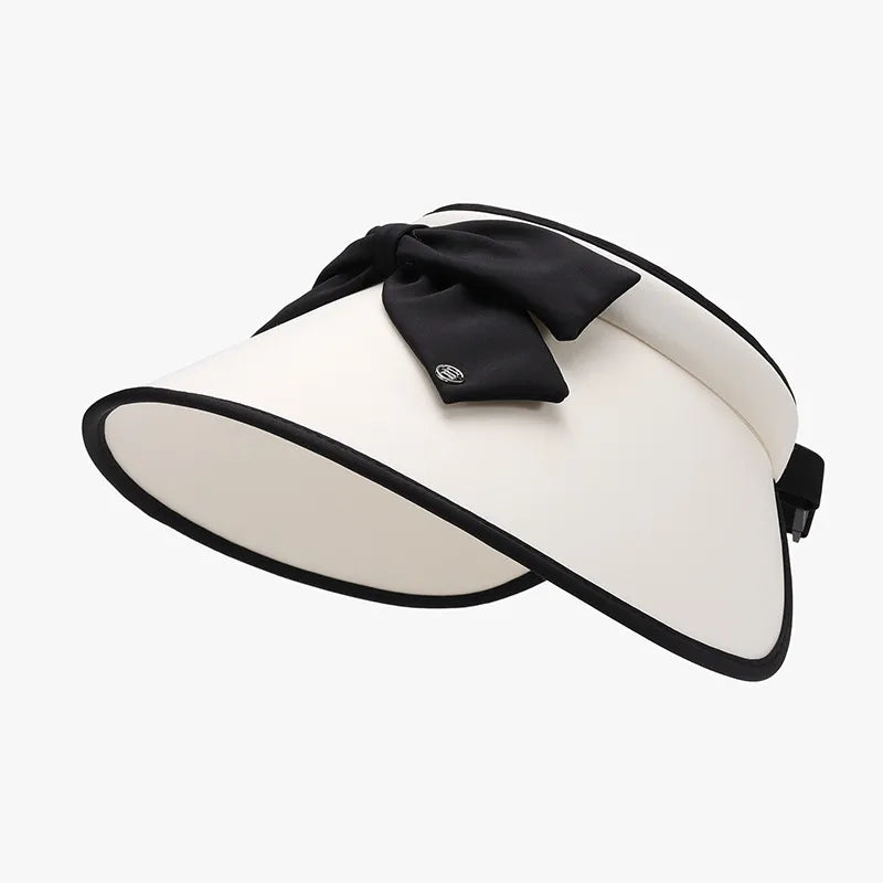 Women's Bow Sun Hat – Ice Silk Wide Brim, Adjustable & Packable
