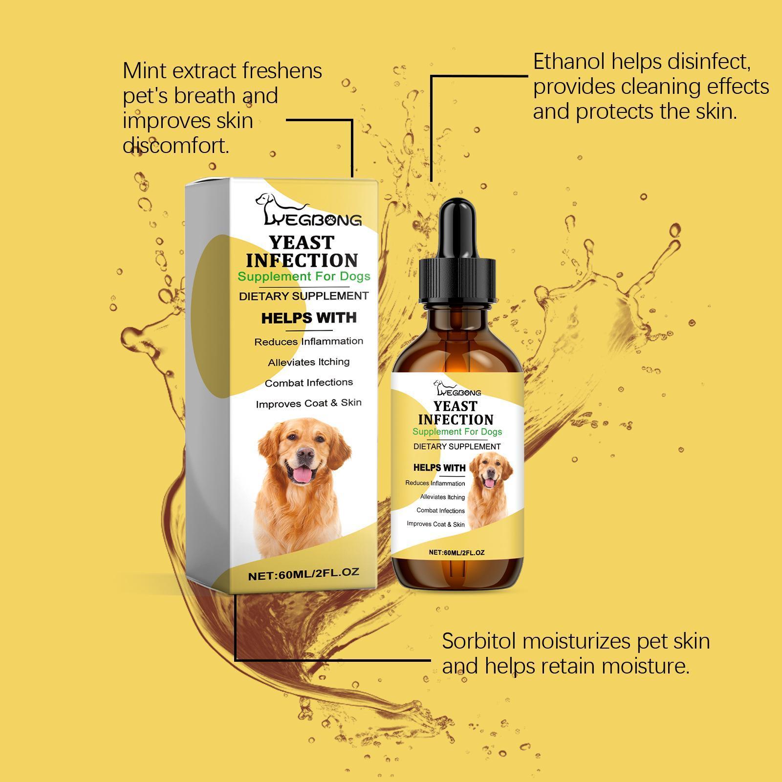 Natural Pet Yeast Relief Supplement – Herbal Skin Soothing Formula for Dogs & Cats