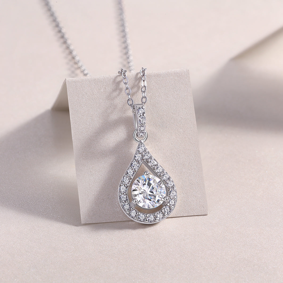 1-Carat Moissanite Heart Pendant Necklace - S925 Sterling Silver with Platinum Plating