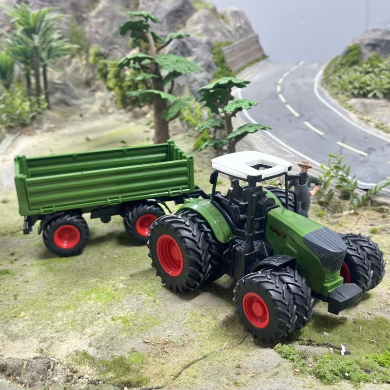 16.5 Inches/42Cm Large Farm Tractor Toys with Trailer, Realistic Farm Tractor Set for Christmas Birthday Gift