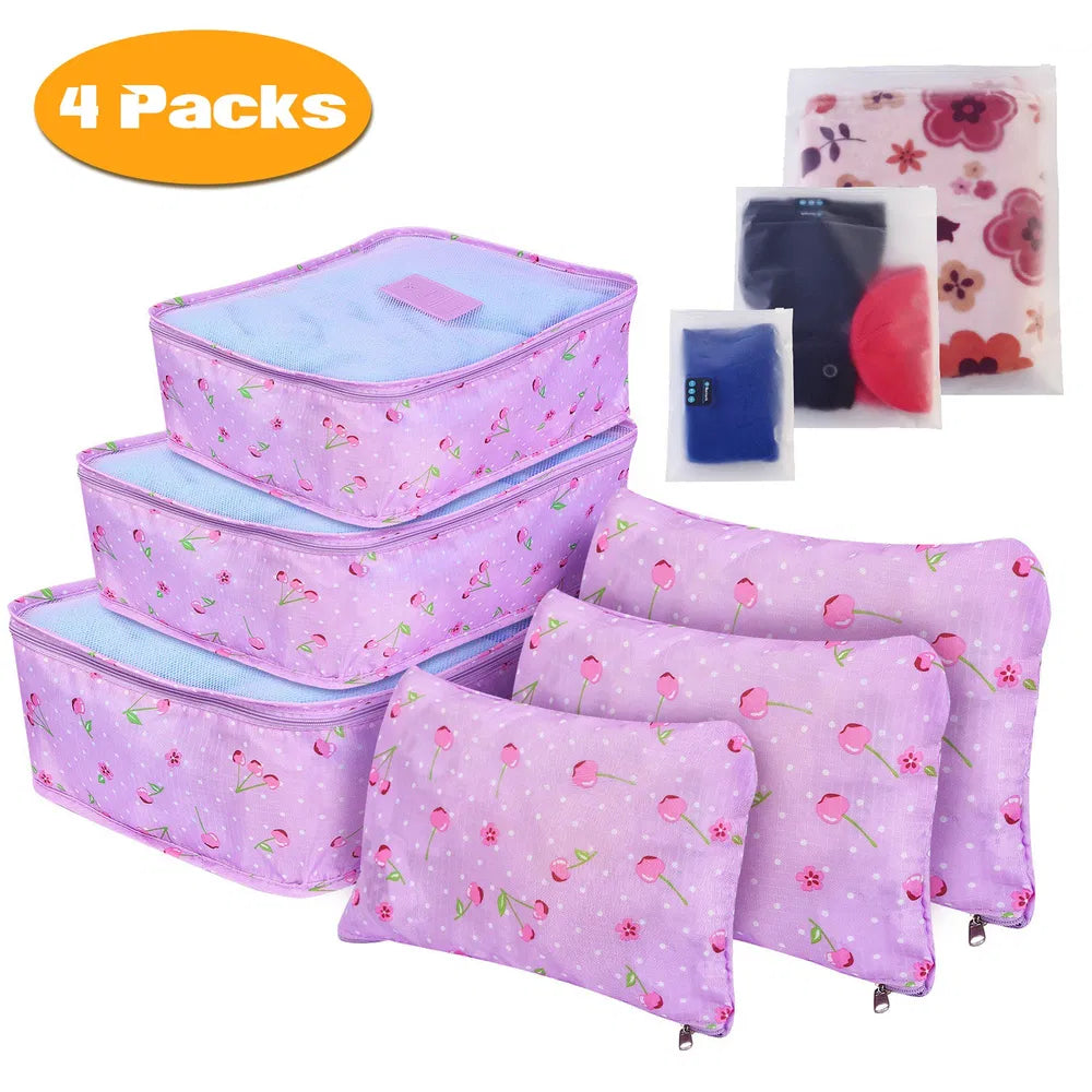 9-Piece Travel Packing Cube Set - Water-Resistant Luggage Organizer with Storage Bags