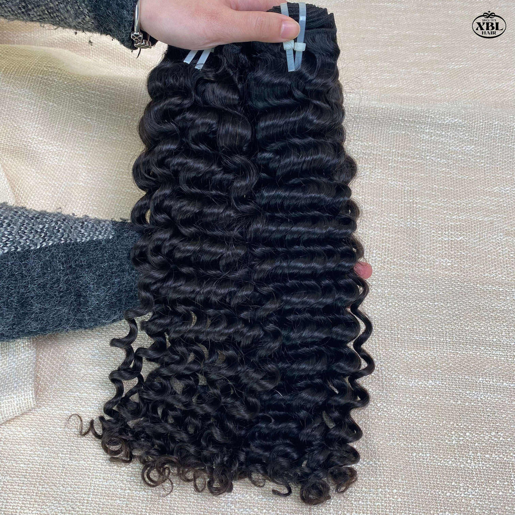 100% Virgin Indian Human Hair Bundle Extensions | Deep Wave, Body Wave, Straight, Water Wave & Jerry Curl | 100g