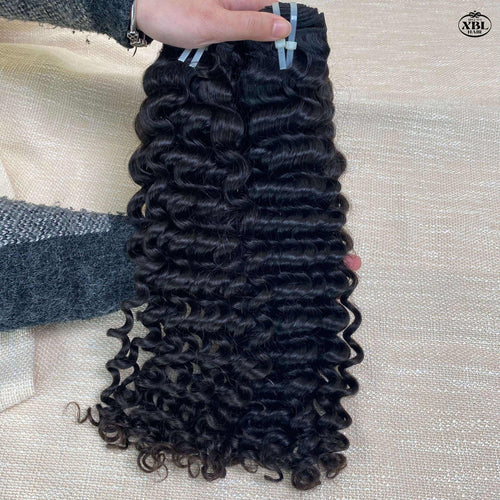 100% Virgin Indian Human Hair Bundle Extensions | Deep Wave, Body Wave, Straight, Water Wave & Jerry Curl | 100g