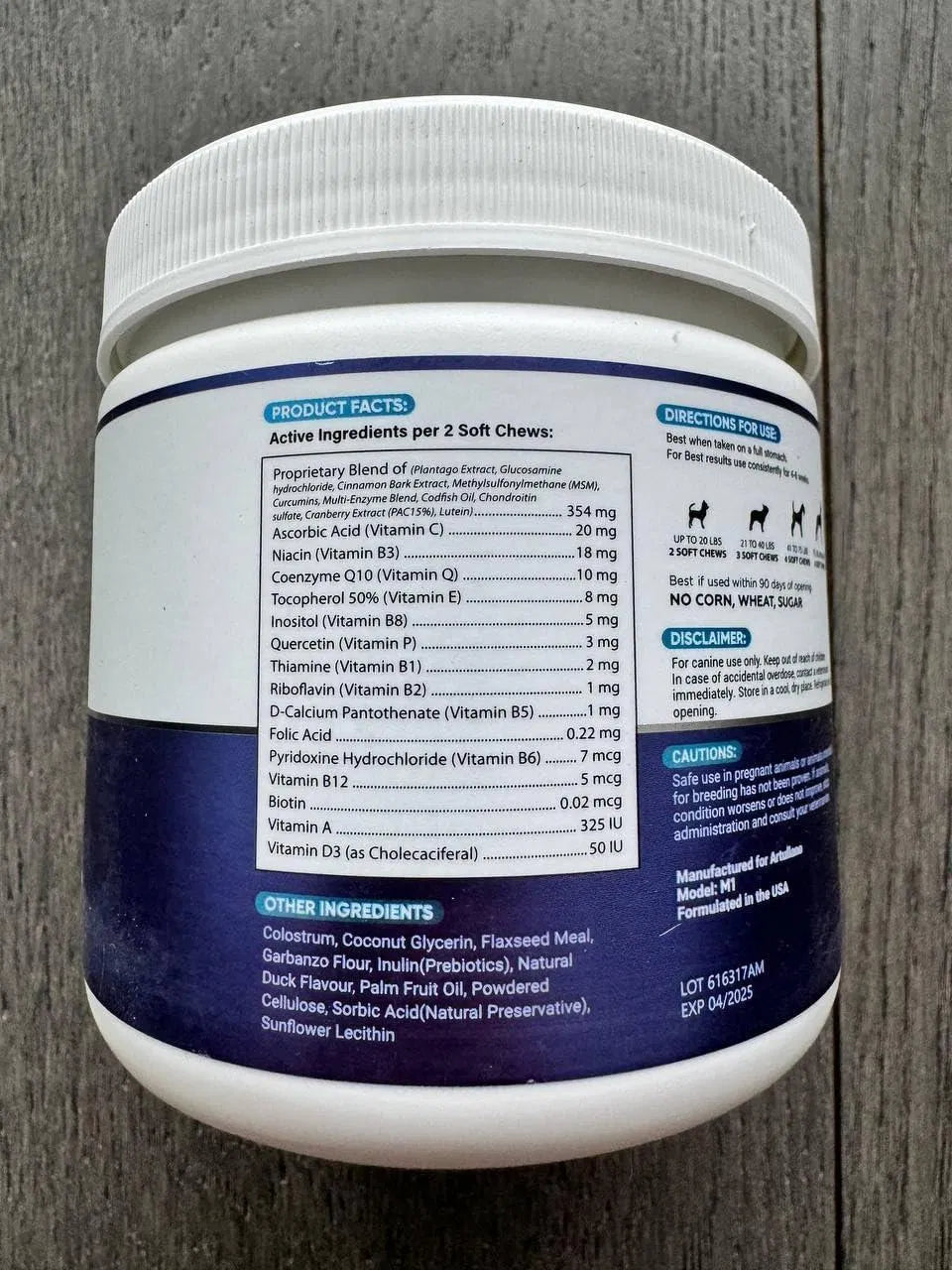 Dog Multivitamin 20-in-1 with Glucosamine - Hip & Joint Support, Probiotics, Omega-3 - 120 Chews