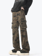 Men's Camouflage Cargo Jeans – 100% Cotton, Slight Stretch & Multi-Pocket
