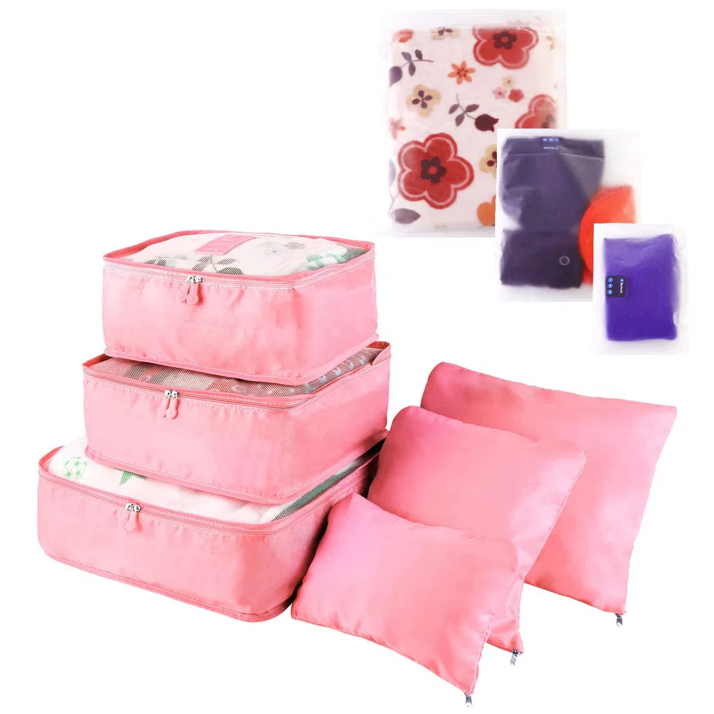 9-Piece Travel Packing Cube Set - Water-Resistant Luggage Organizer with Storage Bags