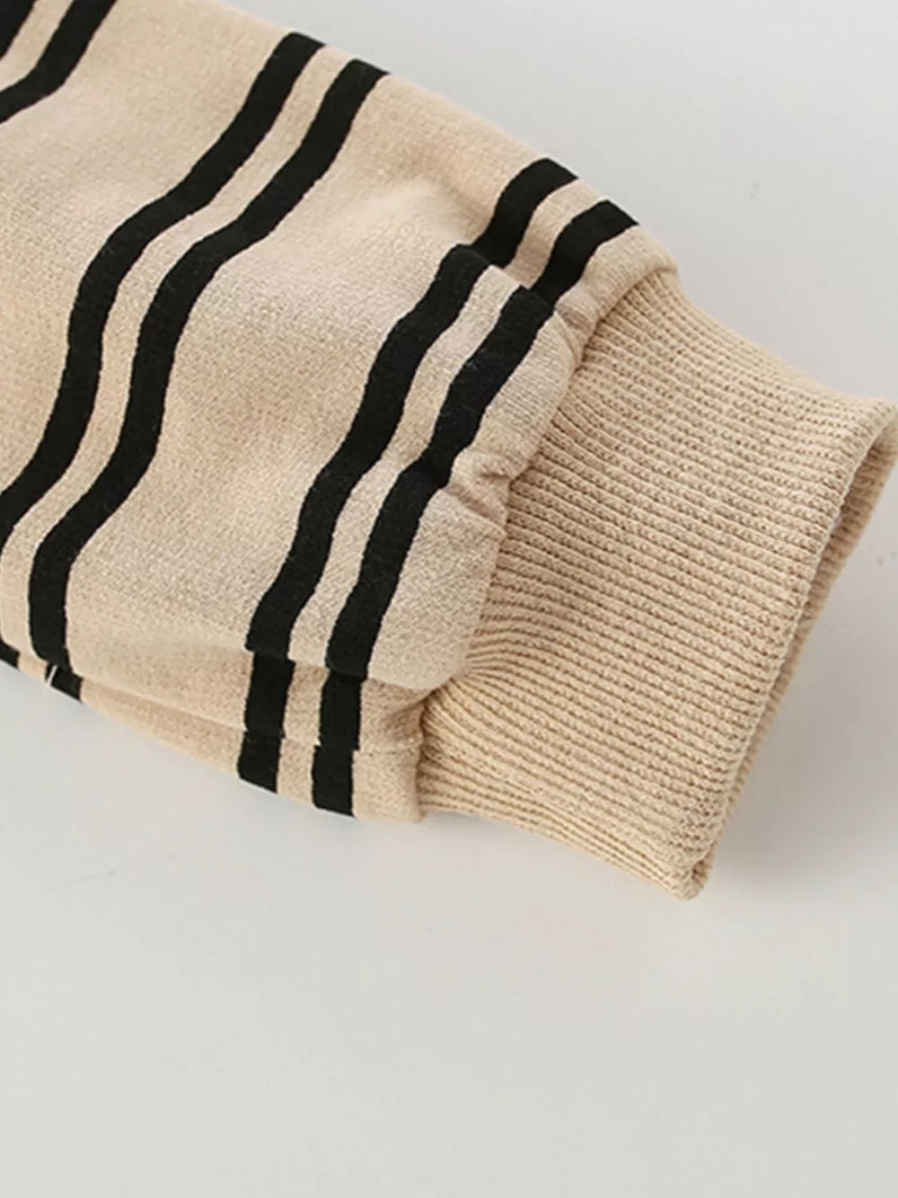 Children's Striped Bear Crew Neck Sweatshirt – 100% Cotton Kids Pullover
