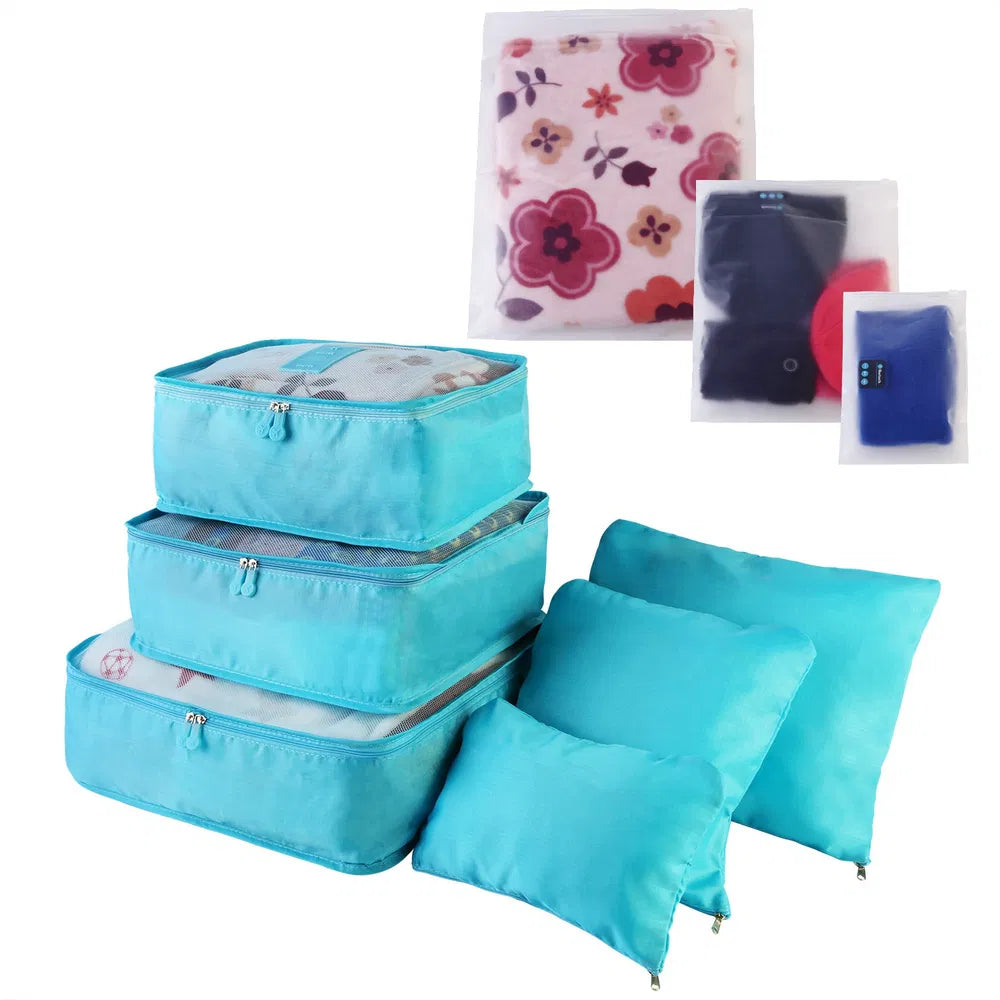 9-Piece Travel Packing Cube Set - Water-Resistant Luggage Organizer with Storage Bags