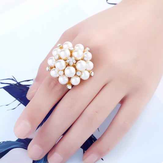 Pearl Cluster Ring | 18K Gold-Plated Statement Ring