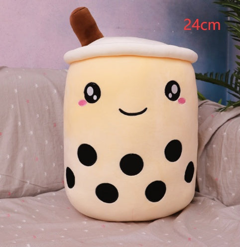 Boba Tea Plush Pillow - Cute Bubble Tea Stuffed Animal Cushion for Kids & Adults