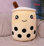 Boba Tea Plush Pillow - Cute Bubble Tea Stuffed Animal Cushion for Kids & Adults