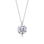 Moissanite Pendant Necklace – 925 Sterling Silver & Platinum Plated | 0.5–5 Carat