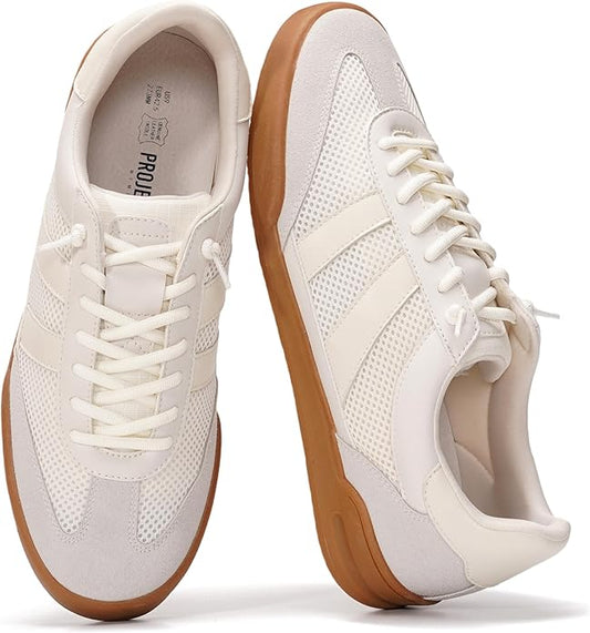 Project Cloud Men's Genuine Leather Sneakers – Memory Foam, Non-Slip TPE Sole