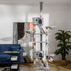 Adjustable Cat Tree Tower 94.5" – Multi-Level Climbing & Scratching Post with Hammock